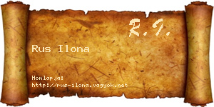 Rus Ilona névjegykártya